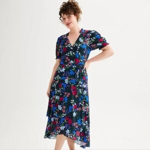 Draper James | Floral Puff Sleeve Wrap Dress